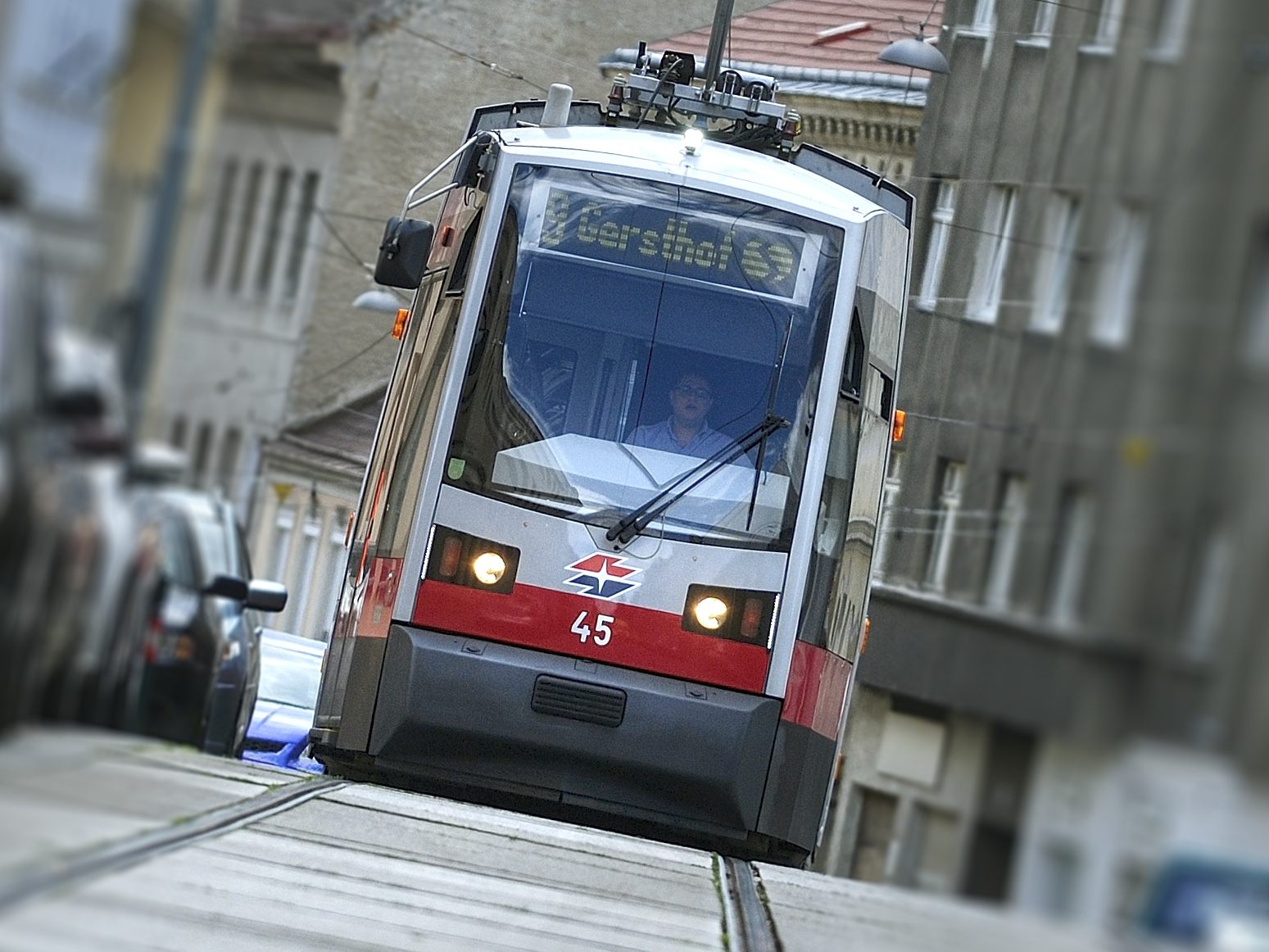 Störung bei der Straßenbahn-Linie 9 in Wien.