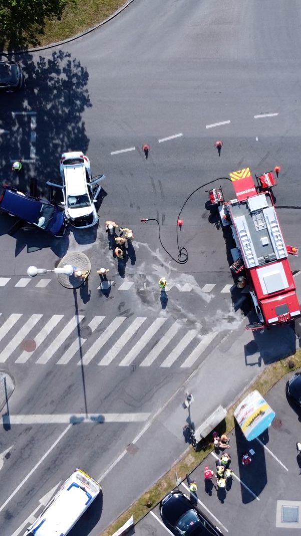 Die Unfallstelle aus der Luft.