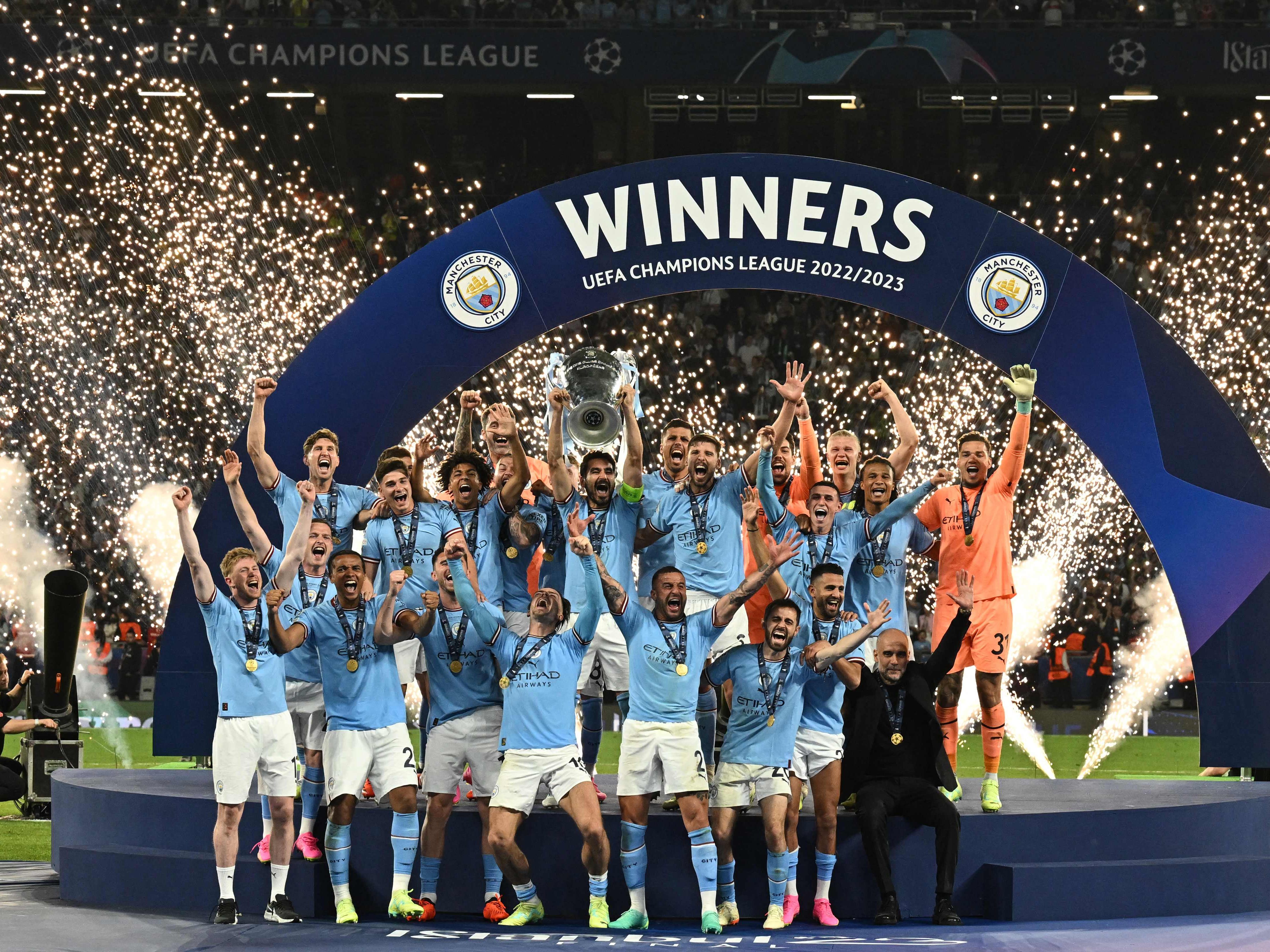 Manchester City bezwang im Champions-League-Finale Inter Mailand. Manchester City bezwang im Champions-League-Finale Inter Mailand.