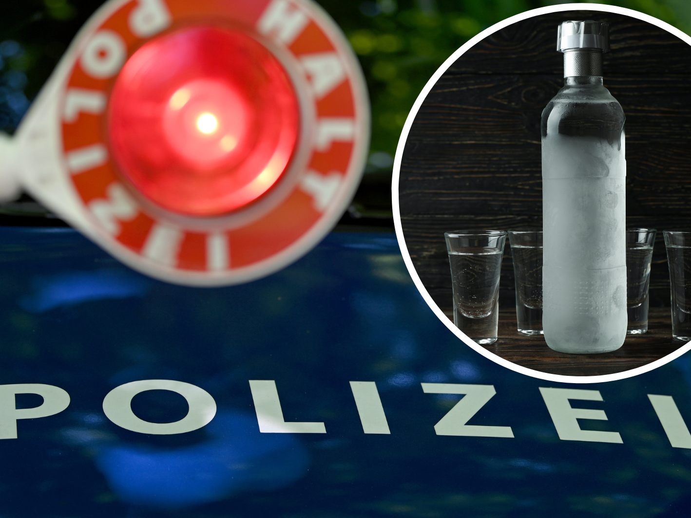 In OÖ setze sich ein Mann nach einem halben Liter Wodka hinters Steuer.