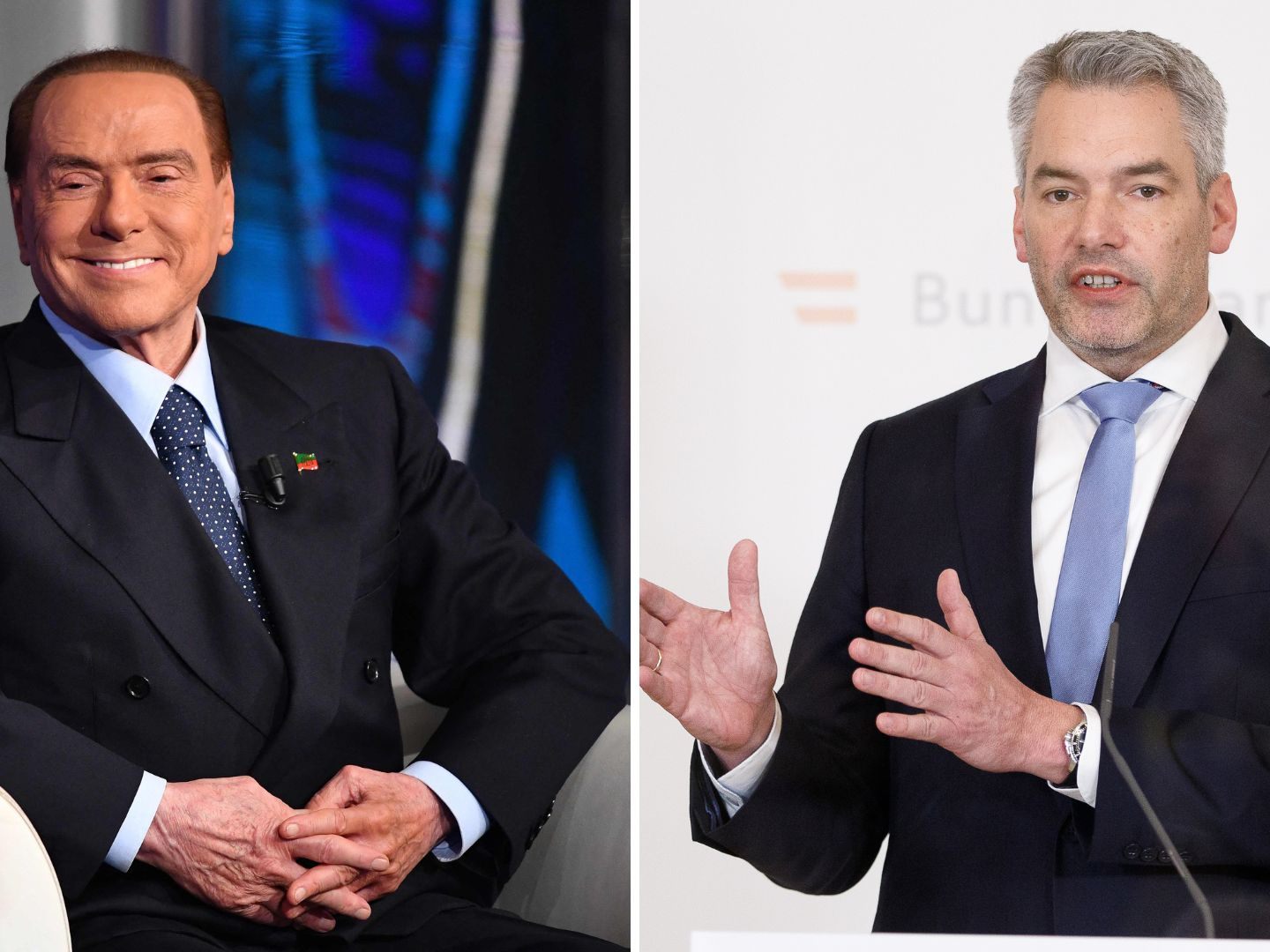 Nehammer äußerte sich nach Berlusconis Tod auf Twitter. Nehammer äußerte sich nach Berlusconis Tod auf Twitter.