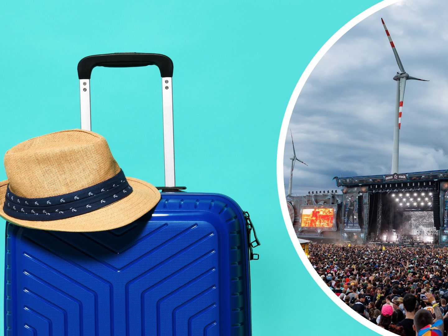 Nova Rock 2023 (rechts ein Foto vom Freitag): Abreise begonnen. Nova Rock 2023 (rechts ein Foto vom Freitag): Abreise begonnen.