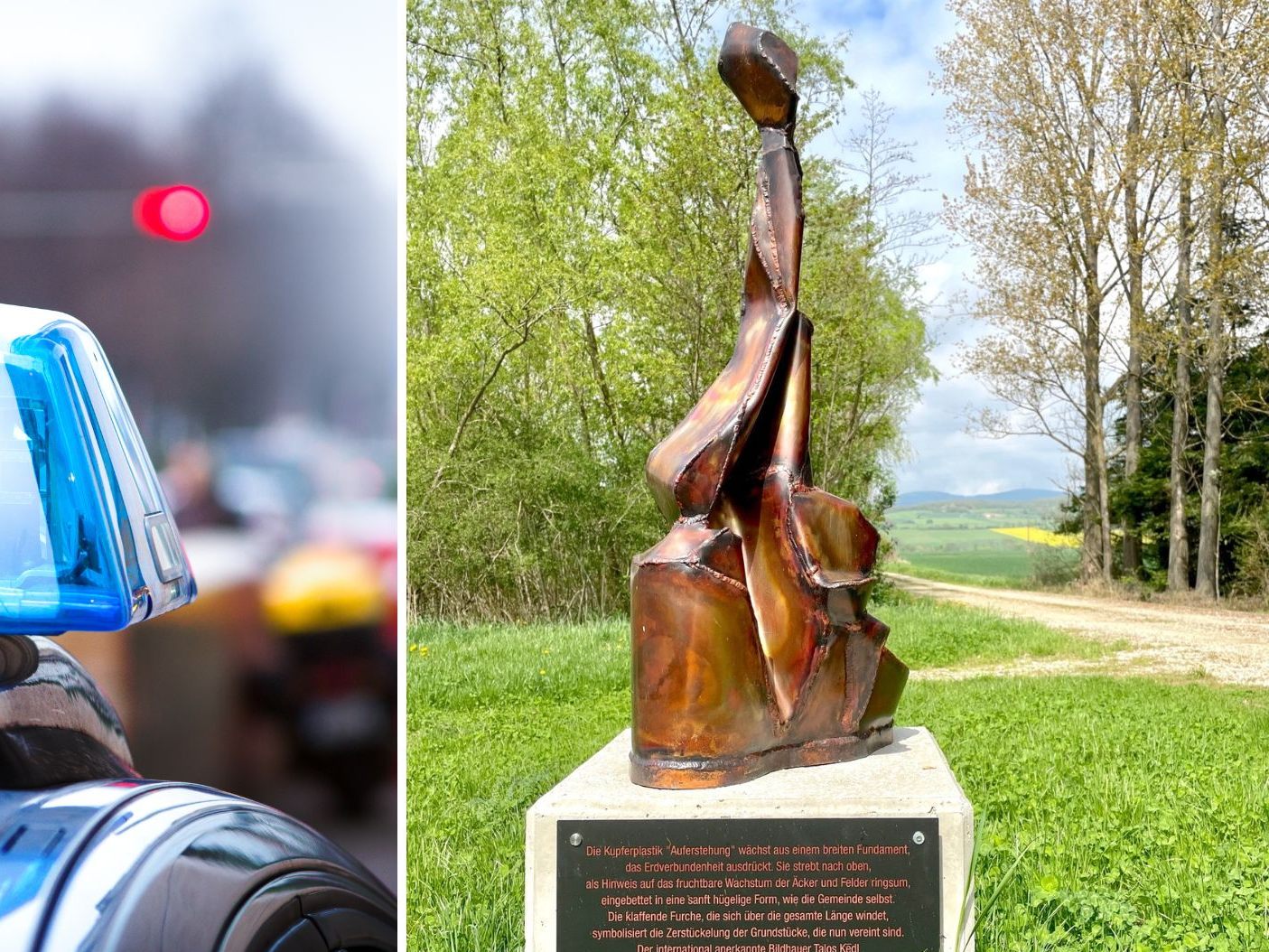 Diebe stahlen im Burgenland eine Kunstfigur von einer Grünfläche.