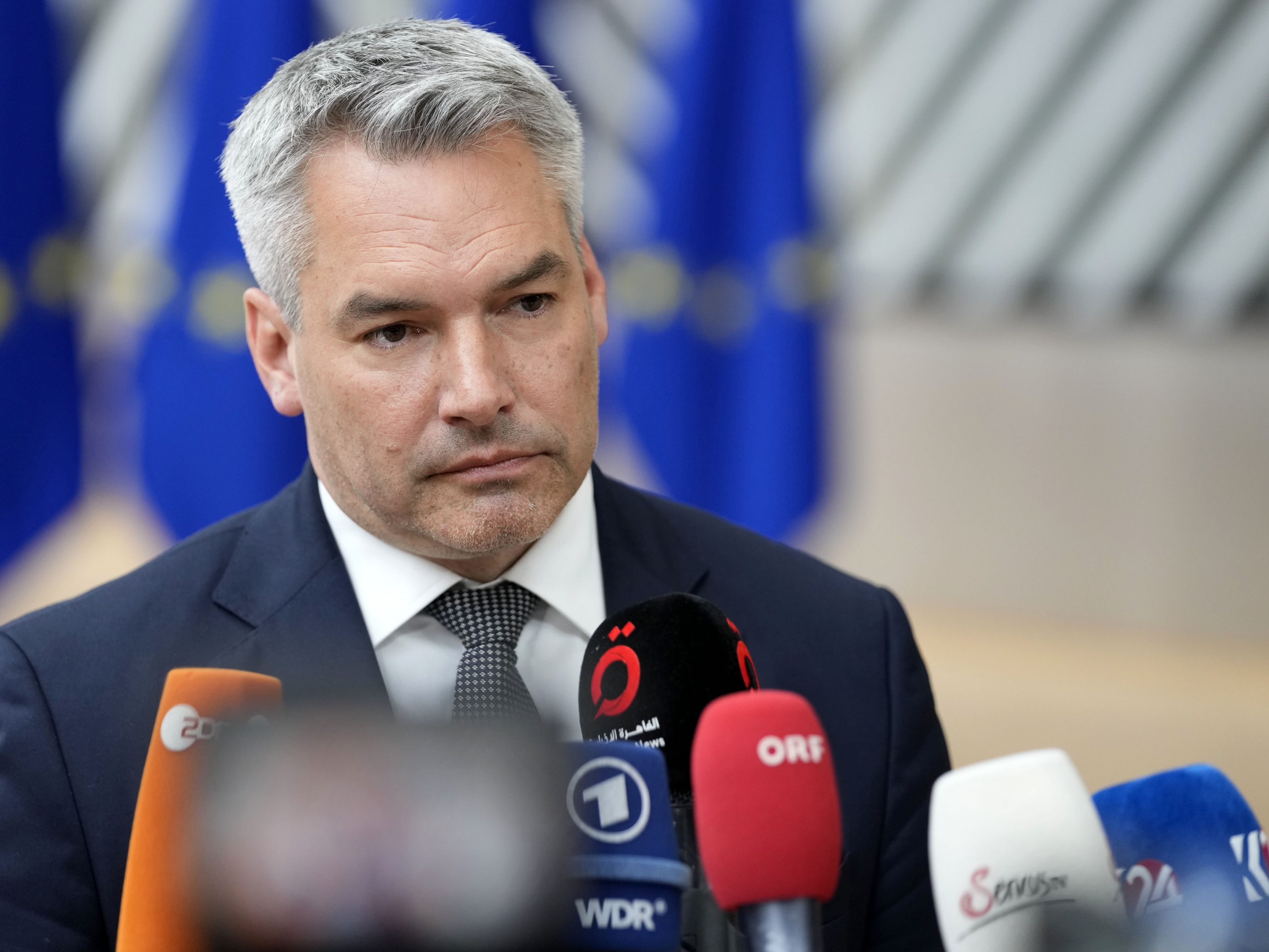 Bundeskanzler Nehammer beim EU-Gipfel in Brüssel. Bundeskanzler Nehammer beim EU-Gipfel in Brüssel.