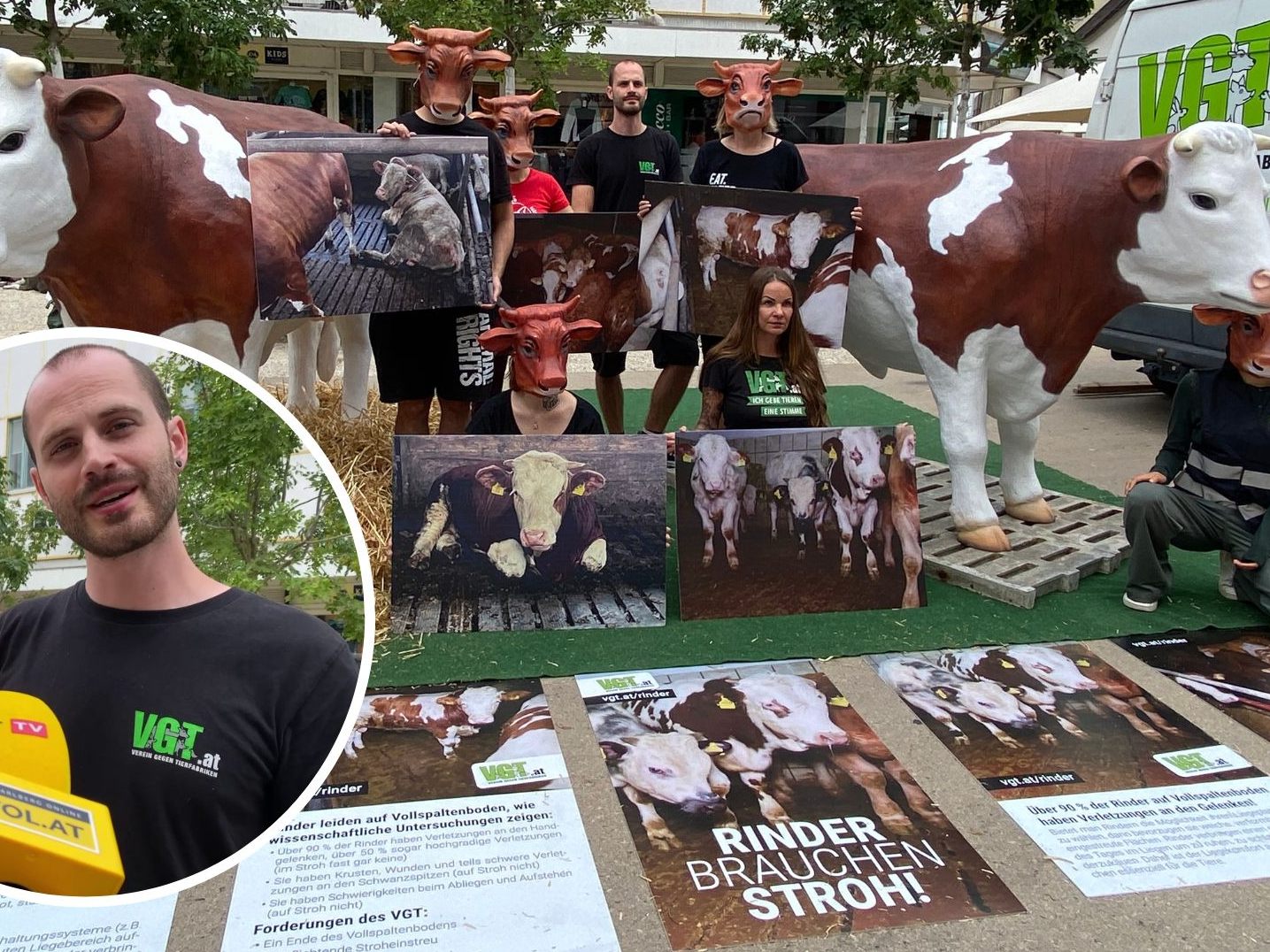 Der Verein gegen Tierfabriken war mit einer neuen Aktion am Leutbühel aktiv. Der Verein gegen Tierfabriken war mit einer neuen Aktion am Leutbühel aktiv.
