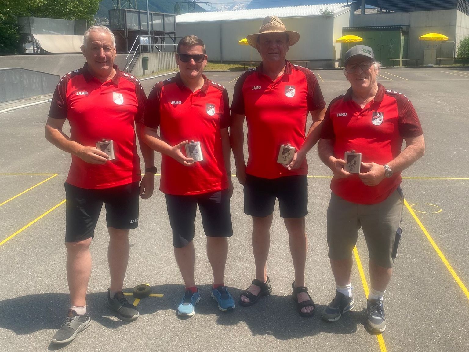 (4. Platz: Hansjörg Burtscher, Vinzenz Zech, Obmann Josef Gruber, Karl Burtscher)