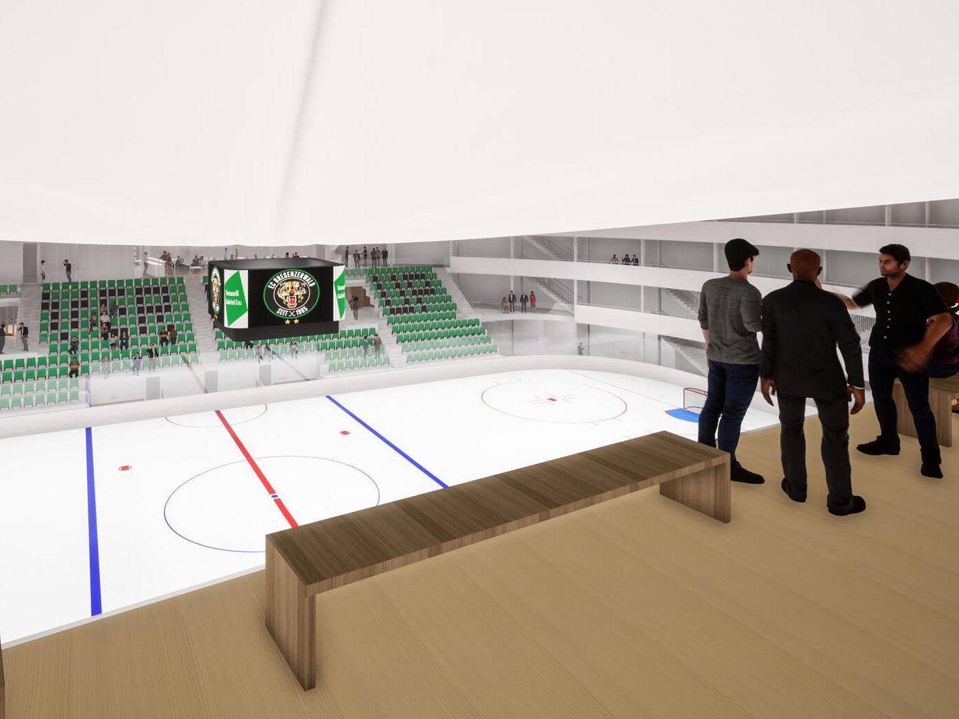 Neue Pläne für die Eis- und Mehrzweckhalle im Bregenzerwald werden präsentiert.