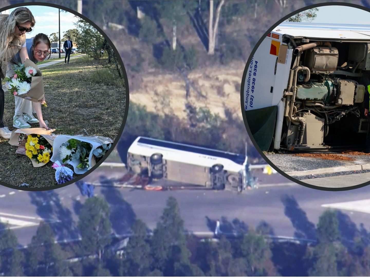 Bus mit 40 Gästen einer Hochzeitsfeier stürzte im Bundesstaat New South Wales auf eine Leitplanke Bus mit 40 Gästen einer Hochzeitsfeier stürzte im Bundesstaat New South Wales auf eine Leitplanke