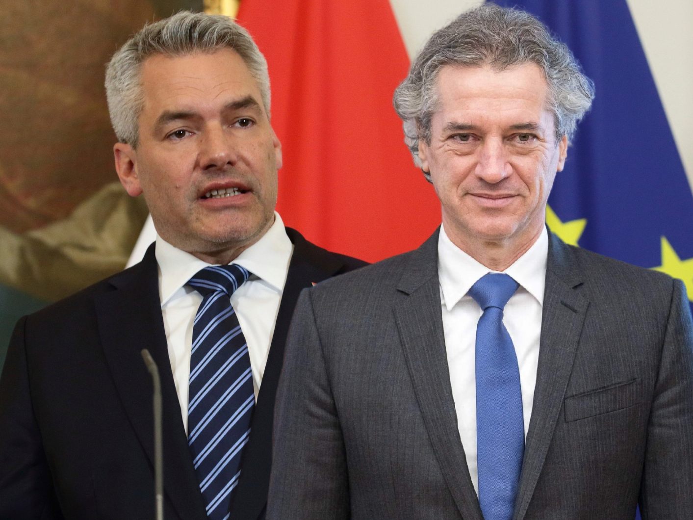 Karl Nehammer und Robert Golob.