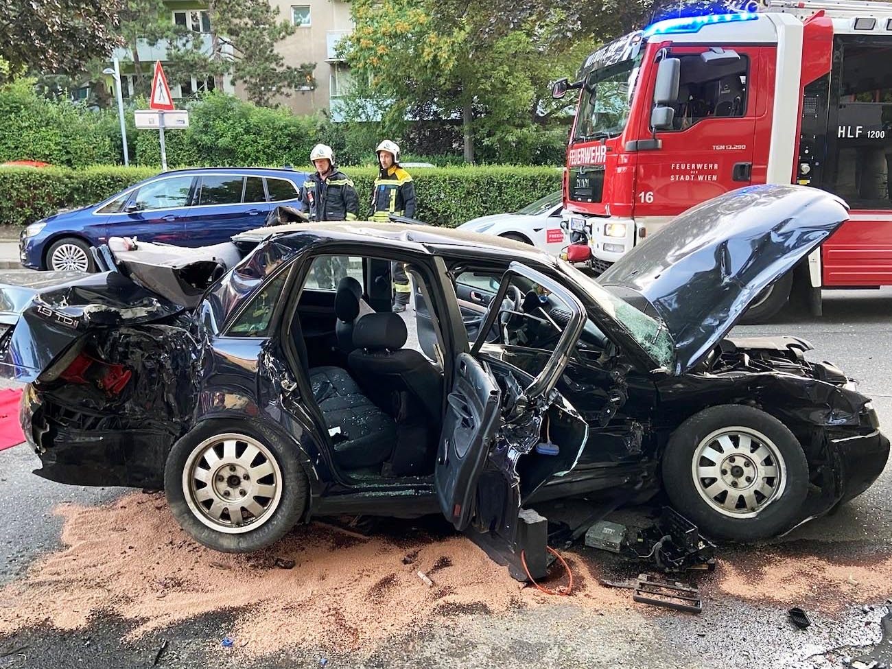 Das Auto nach dem Unfall