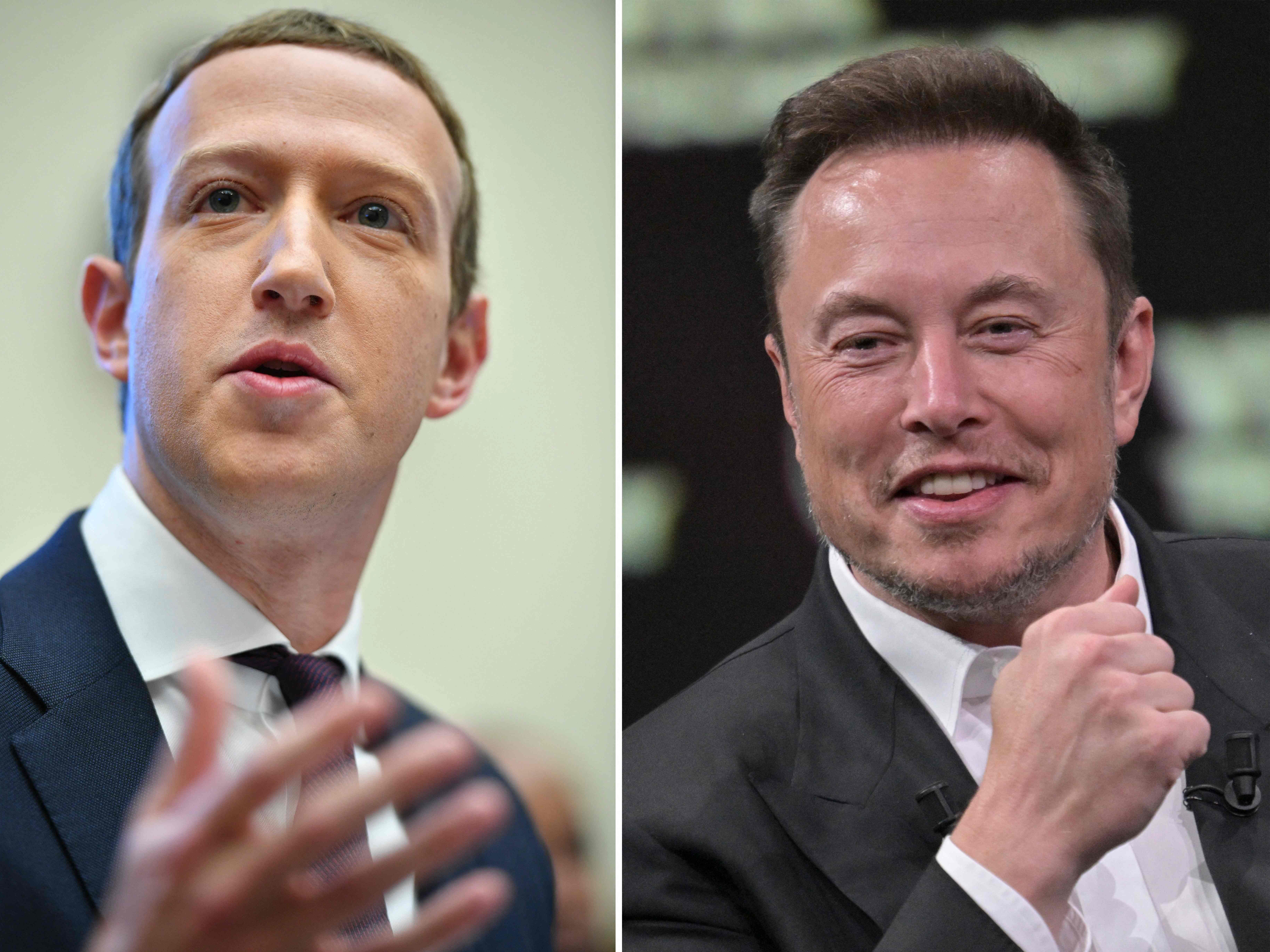 Elon Musk droht Meta-Chef Mark Zuckerberg mit einer Klage. Elon Musk droht Meta-Chef Mark Zuckerberg mit einer Klage.