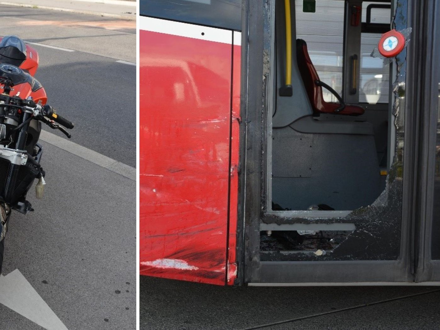 Ein Motorrad-Fahrer krachte in Wien-Favoriten in einen Linienbus. Ein Motorrad-Fahrer krachte in Wien-Favoriten in einen Linienbus.