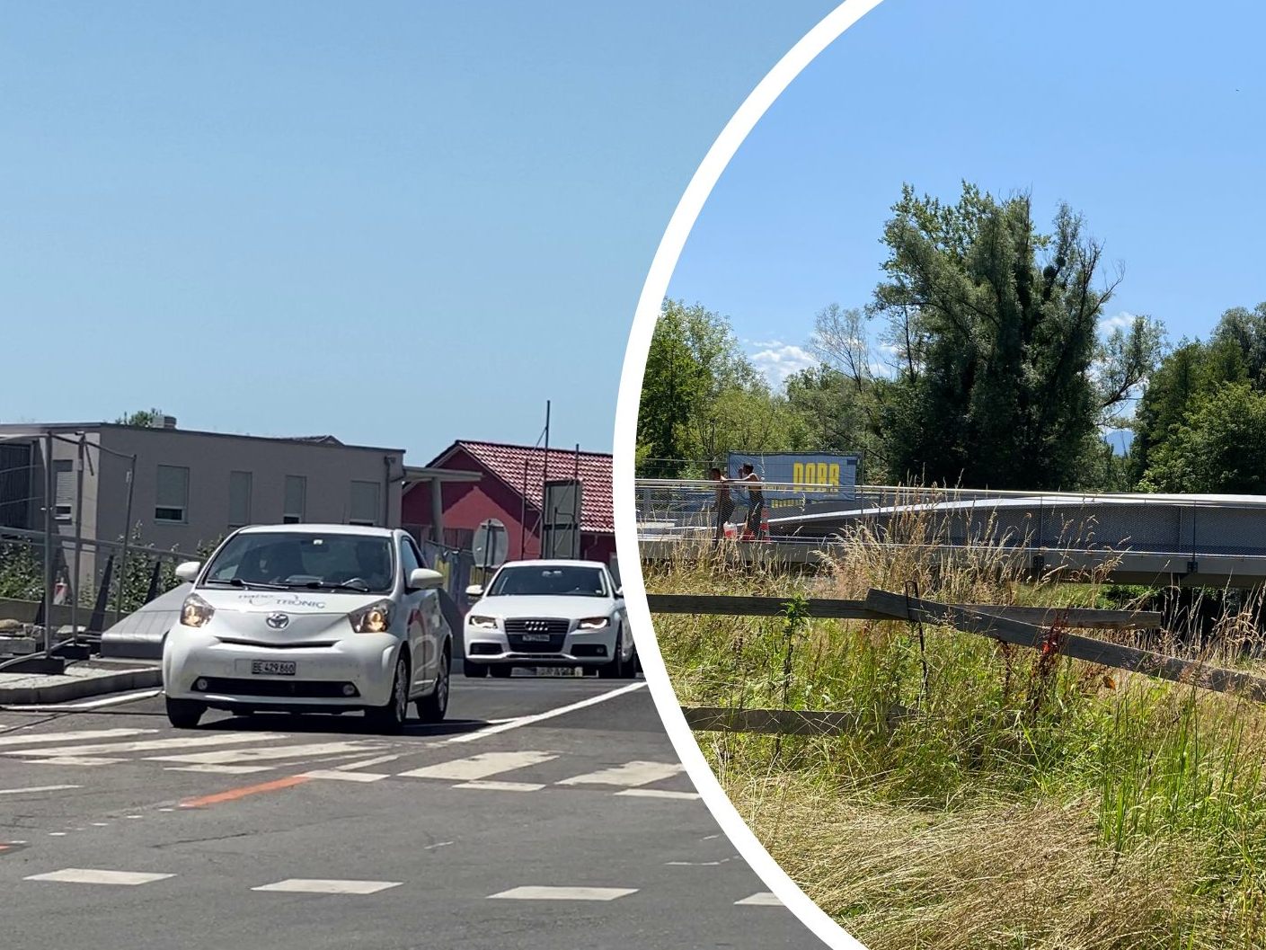 Erste Fahrzeuge fahren seit Freitagfrüh über die neue Brücke. Erste Fahrzeuge fahren seit Freitagfrüh über die neue Brücke.