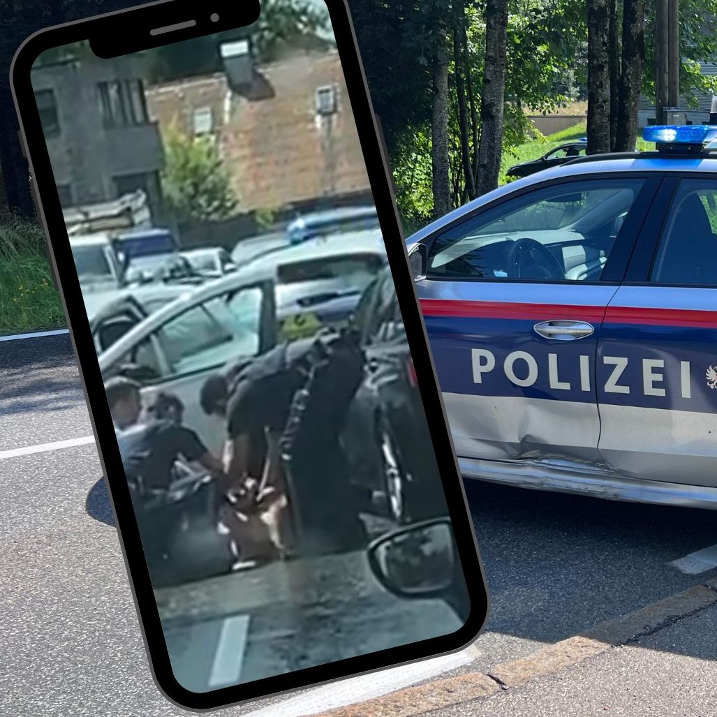 Die Szenen der Festnahme im Bild.