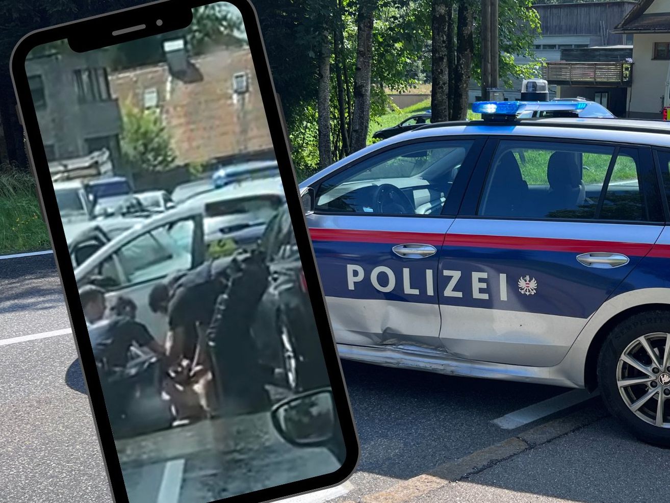 Die Szenen der Festnahme im Bild. Die Szenen der Festnahme im Bild.