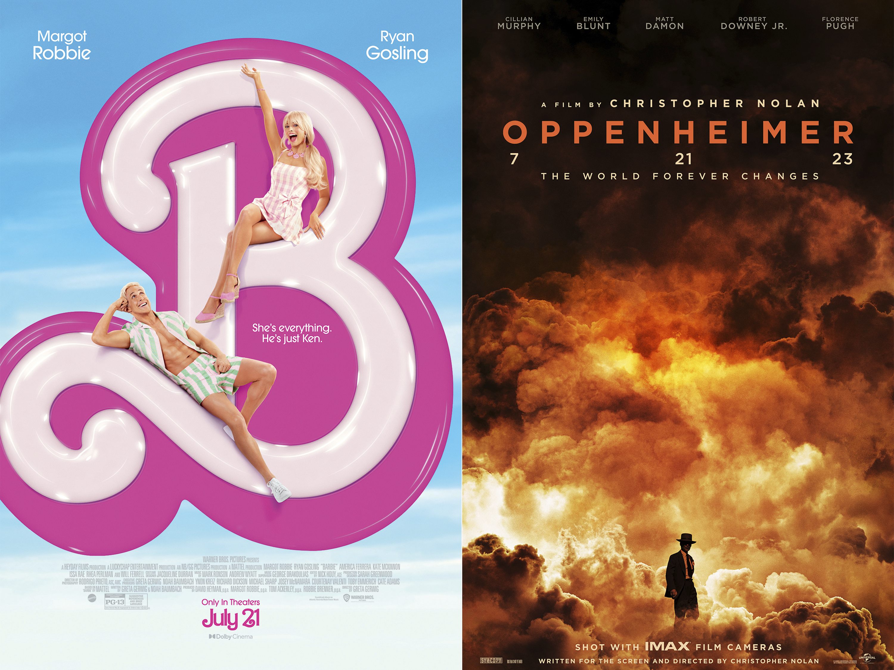 "Barbie" und "Oppenheimer" starten zeitgleich im Kino.