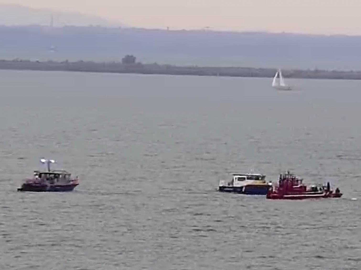 Der Einsatz der Rettungskräfte vom Ufer beobachtet. Der Einsatz der Rettungskräfte vom Ufer beobachtet.