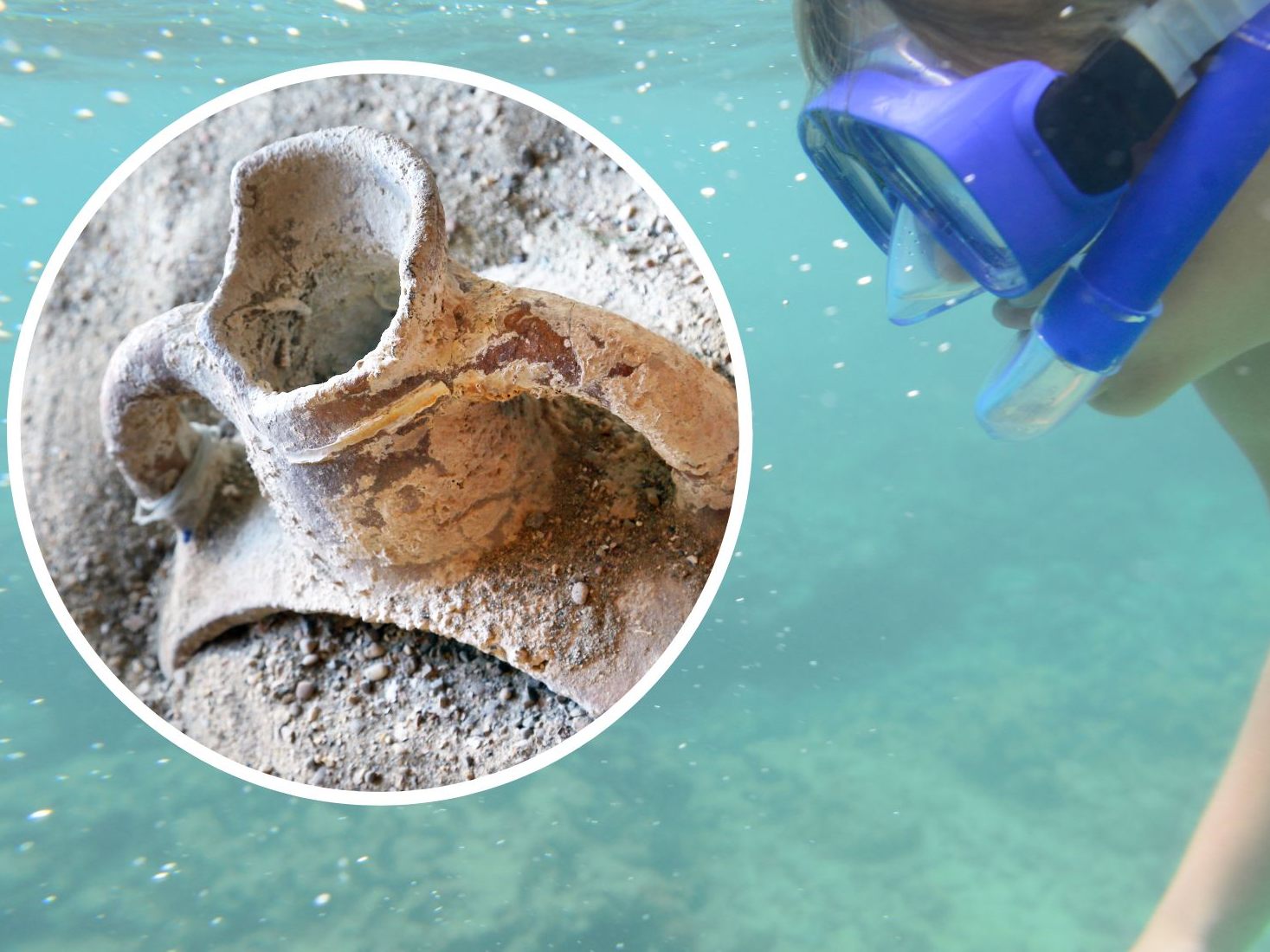 Amphoren-Bruchstücke im Urlaub gefunden und mitgebracht.