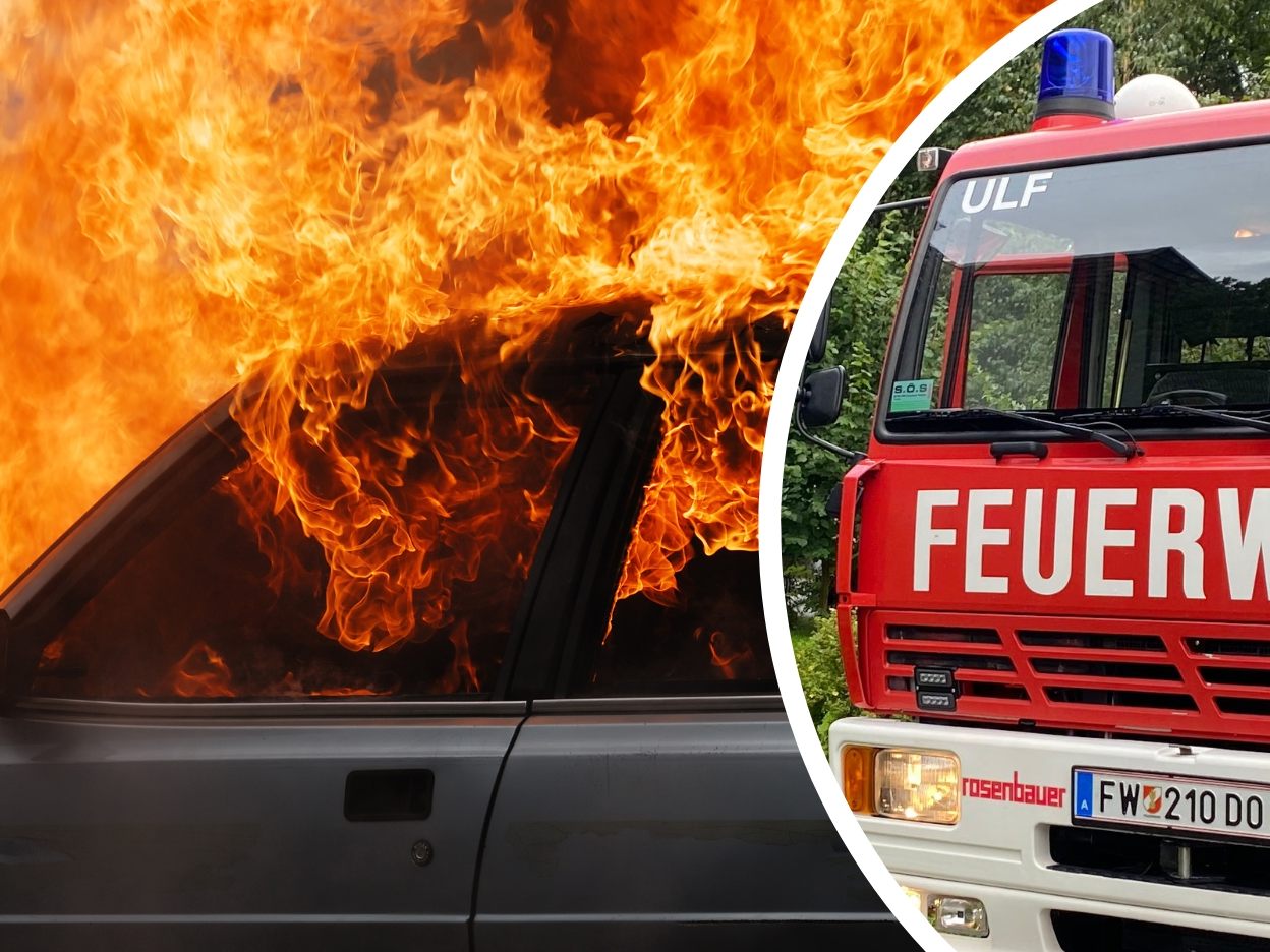Fahrzeugbrand auf der A14. Fahrzeugbrand auf der A14.