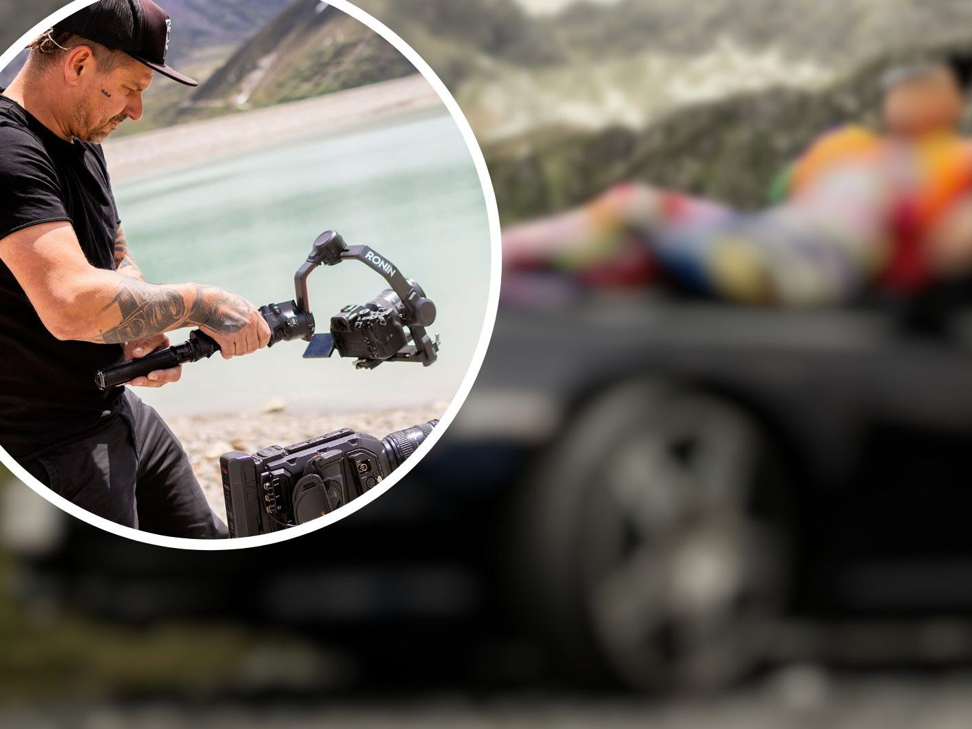 Foto- und Videospezialist Markus Gmeiner (Matak) beim Dreh auf der Silvretta Hochalpenstraße.