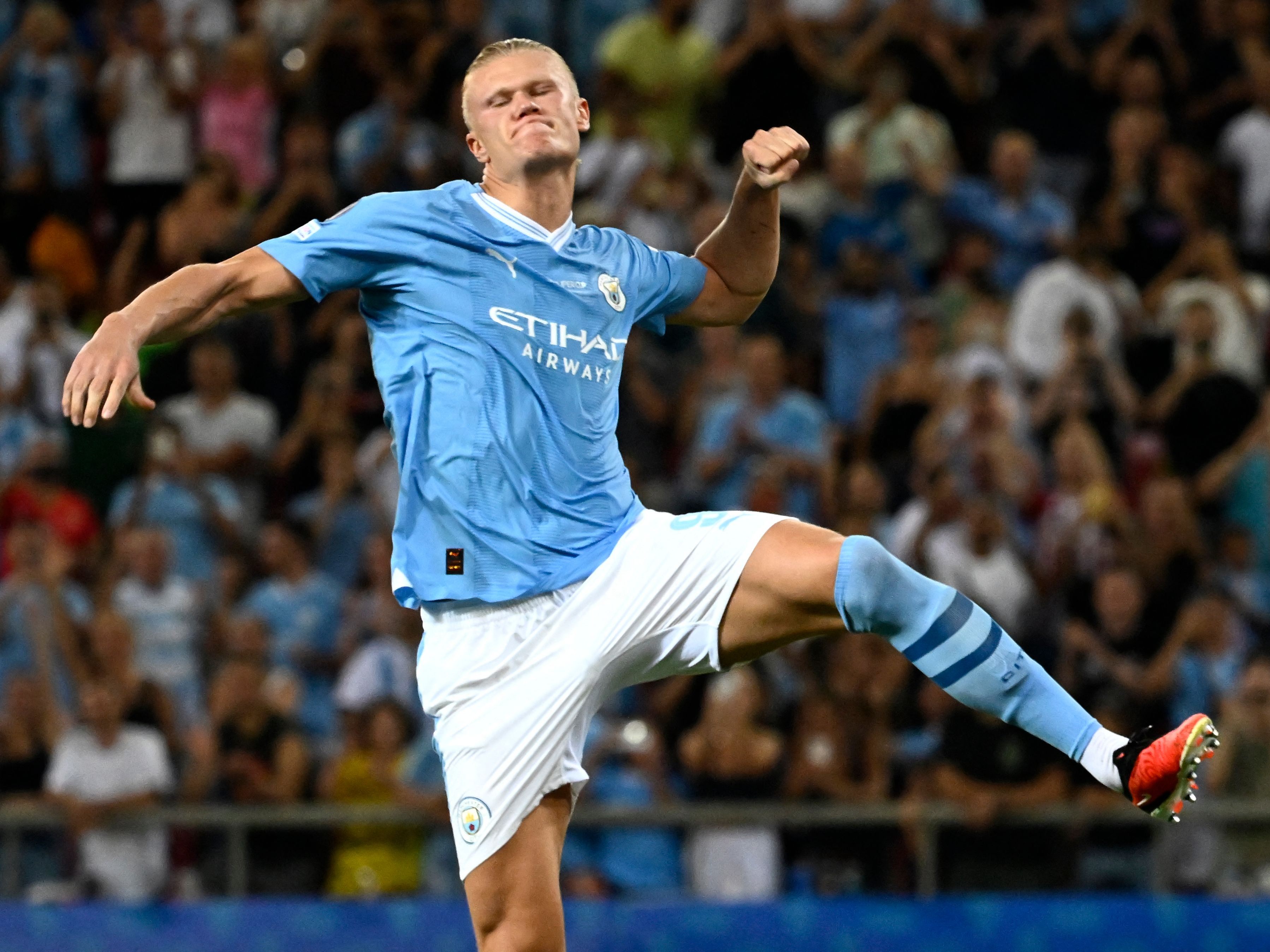 Erling Haaland und Co. jubelten über den ersten Titel der neuen Saison. Erling Haaland und Co. jubelten über den ersten Titel der neuen Saison.