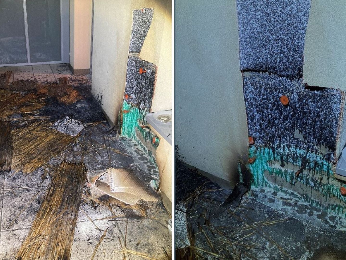 Das Feuer am Balkon drohte auf die Wohnung überzugreifen.