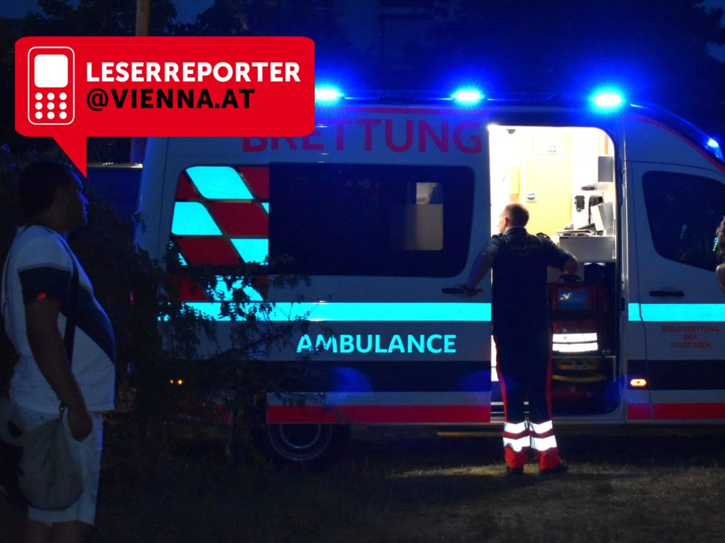Rettungseinsatz an der Alten Donau in Wien.