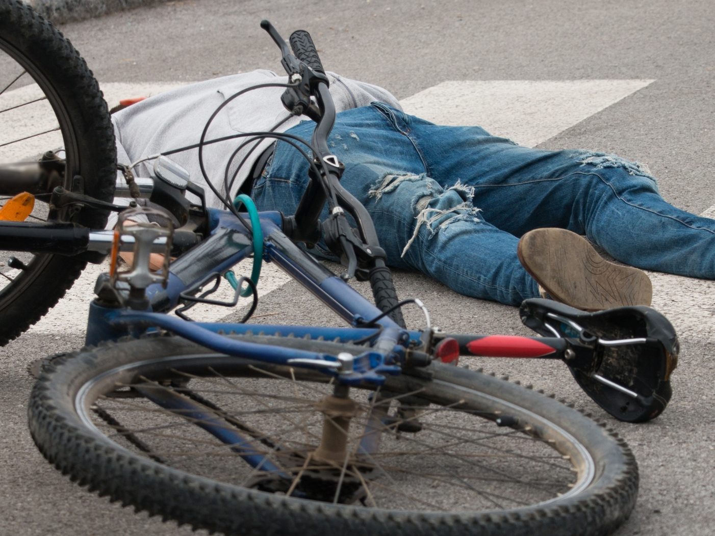 Nachgestellte Unfallszene.