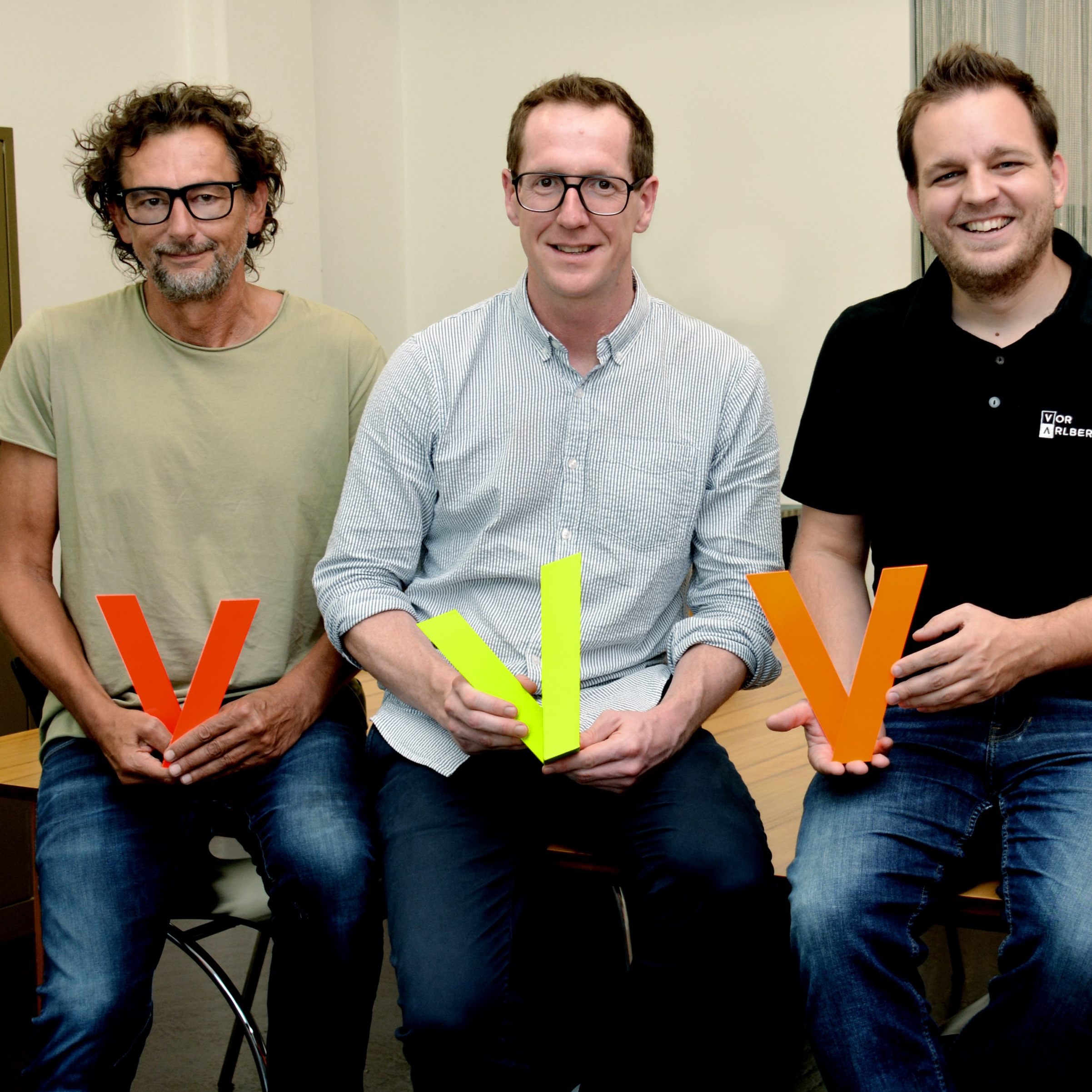 Vorarlberger Kreativpreis-Macher: Marty Rauch, Martin Dechant und Christian Lampert.