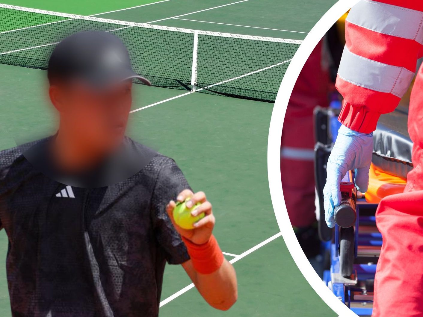 Der Tennis-Profi brach während des Turniers am Spielfeldrand zusammen. Der Tennis-Profi brach während des Turniers am Spielfeldrand zusammen.