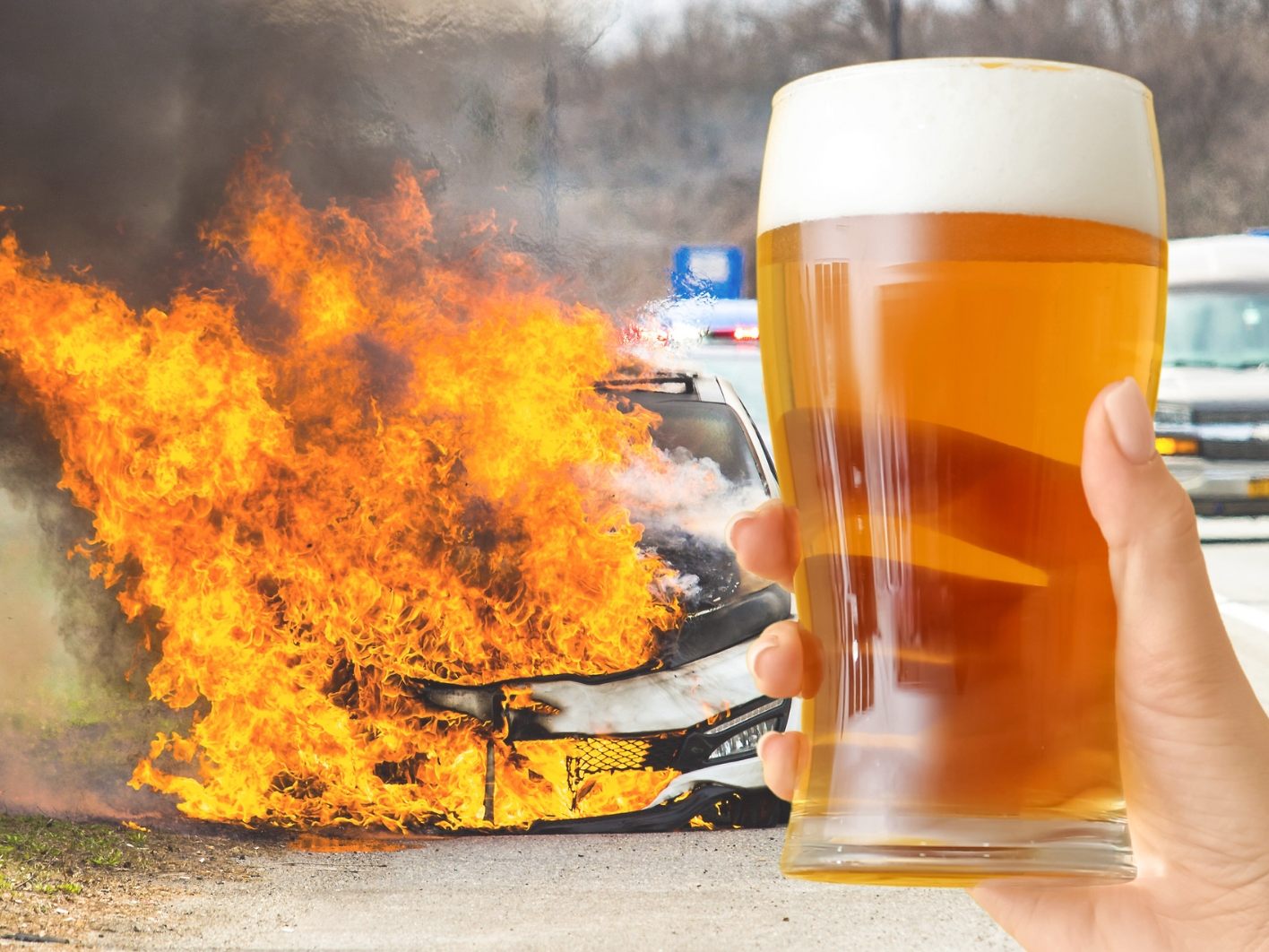 Der Familienvater konnte den Brand mit Bier löschen. Der Familienvater konnte den Brand mit Bier löschen.