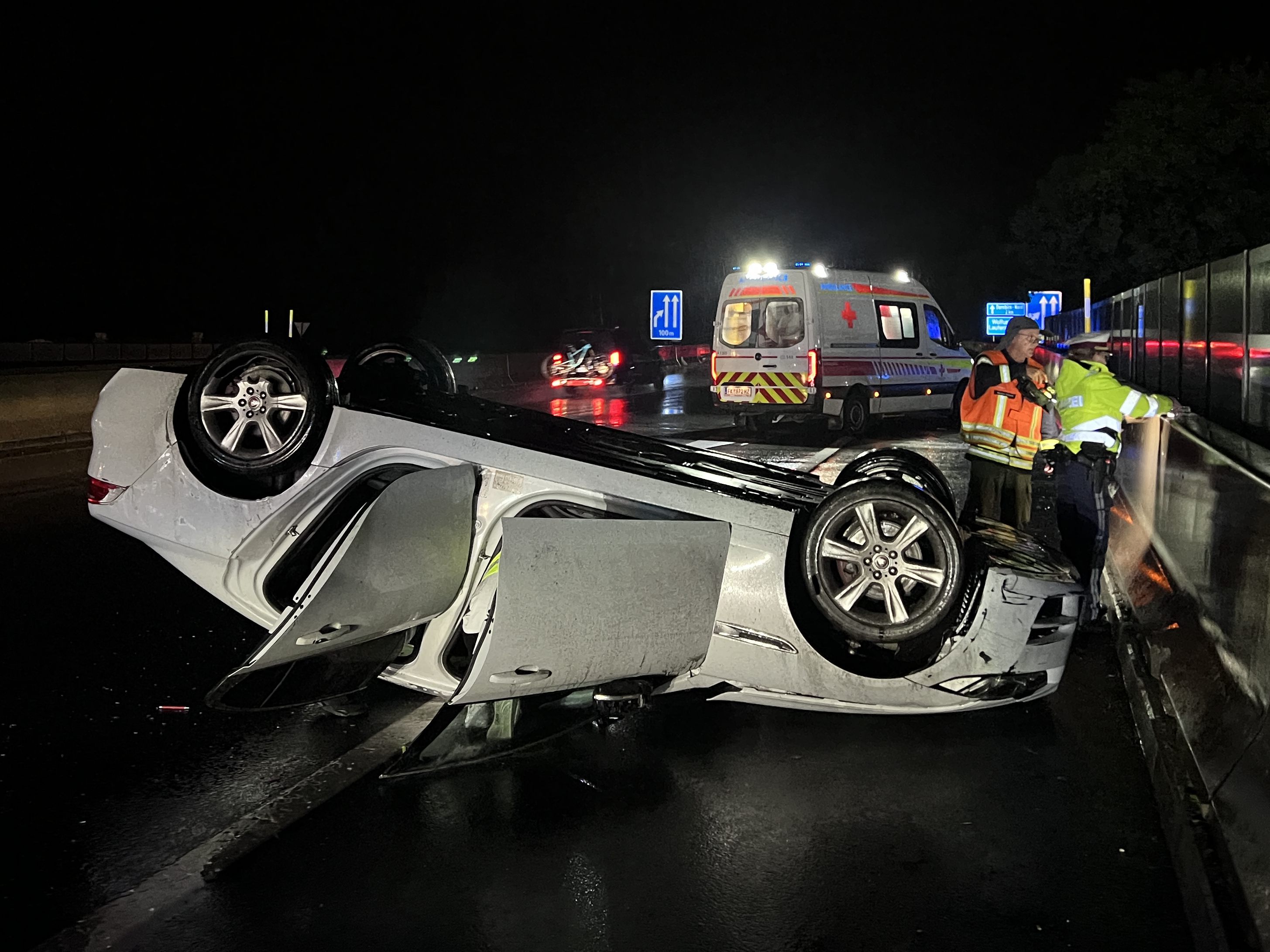 Unfall auf der A14.