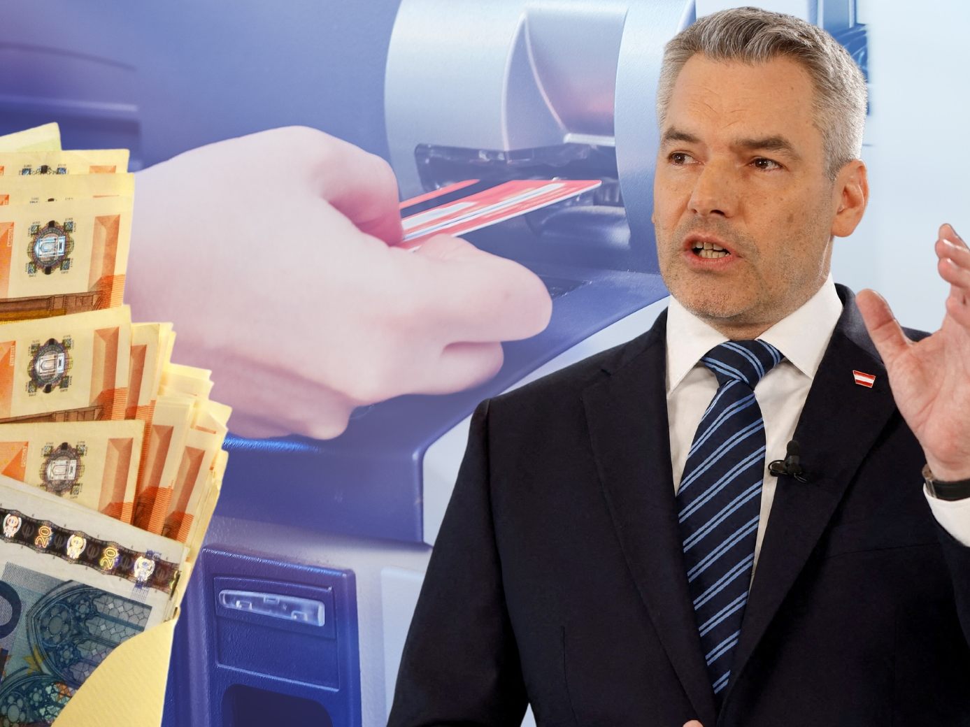 Bar oder mit Karte? Das will Bundeskanzler Karl Nehammer wissen.