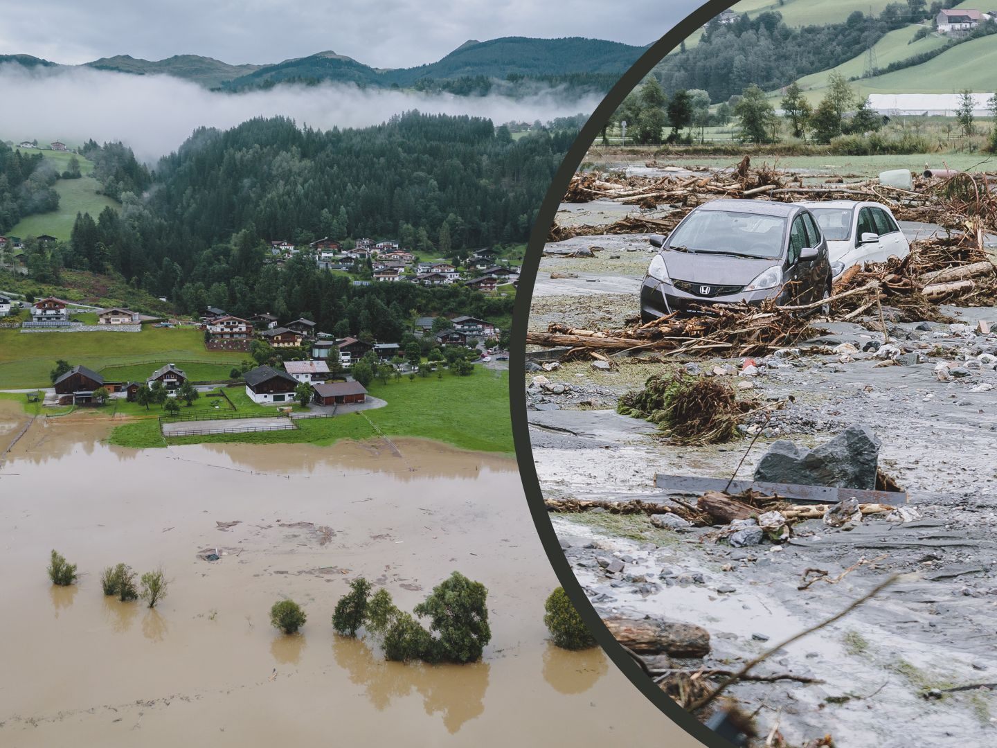 Heftige Unwetter in Salzburg.