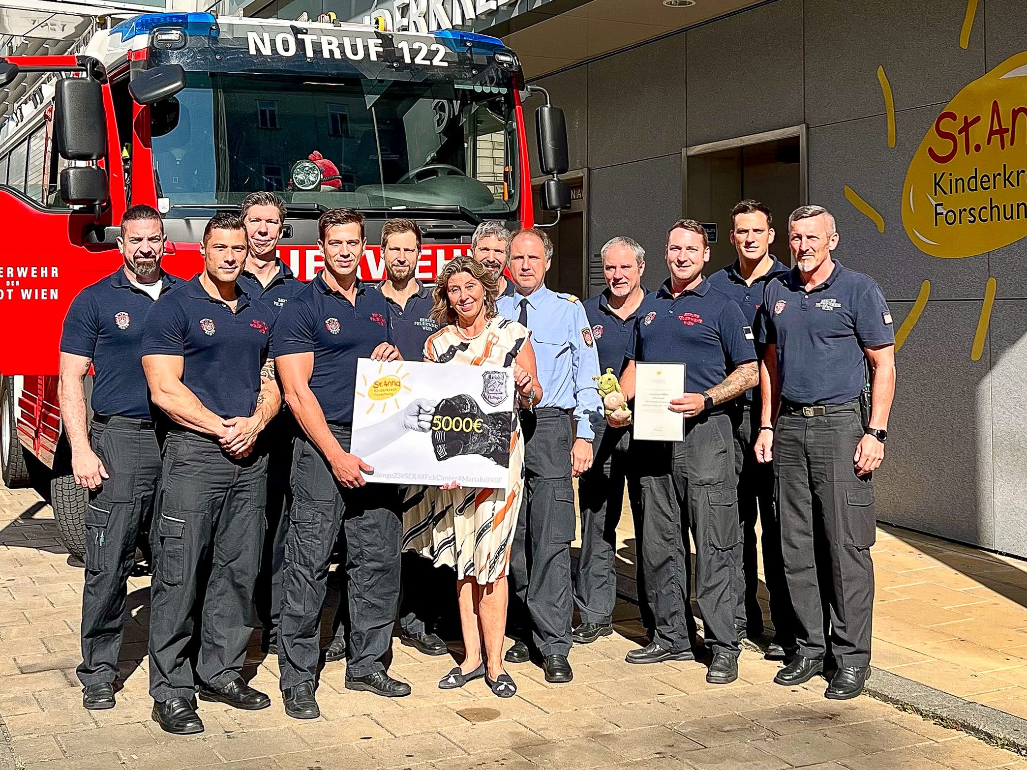 Feuerwehrleute in Wien-Mariahilf schwitzten für den guten Zweck.