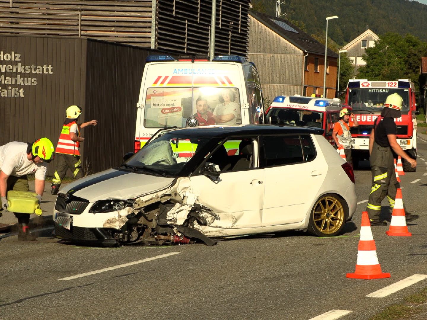 Am Mittwochnachmittag ereignete sich ein schwerer Verkehrsunfall in Hittisau.
