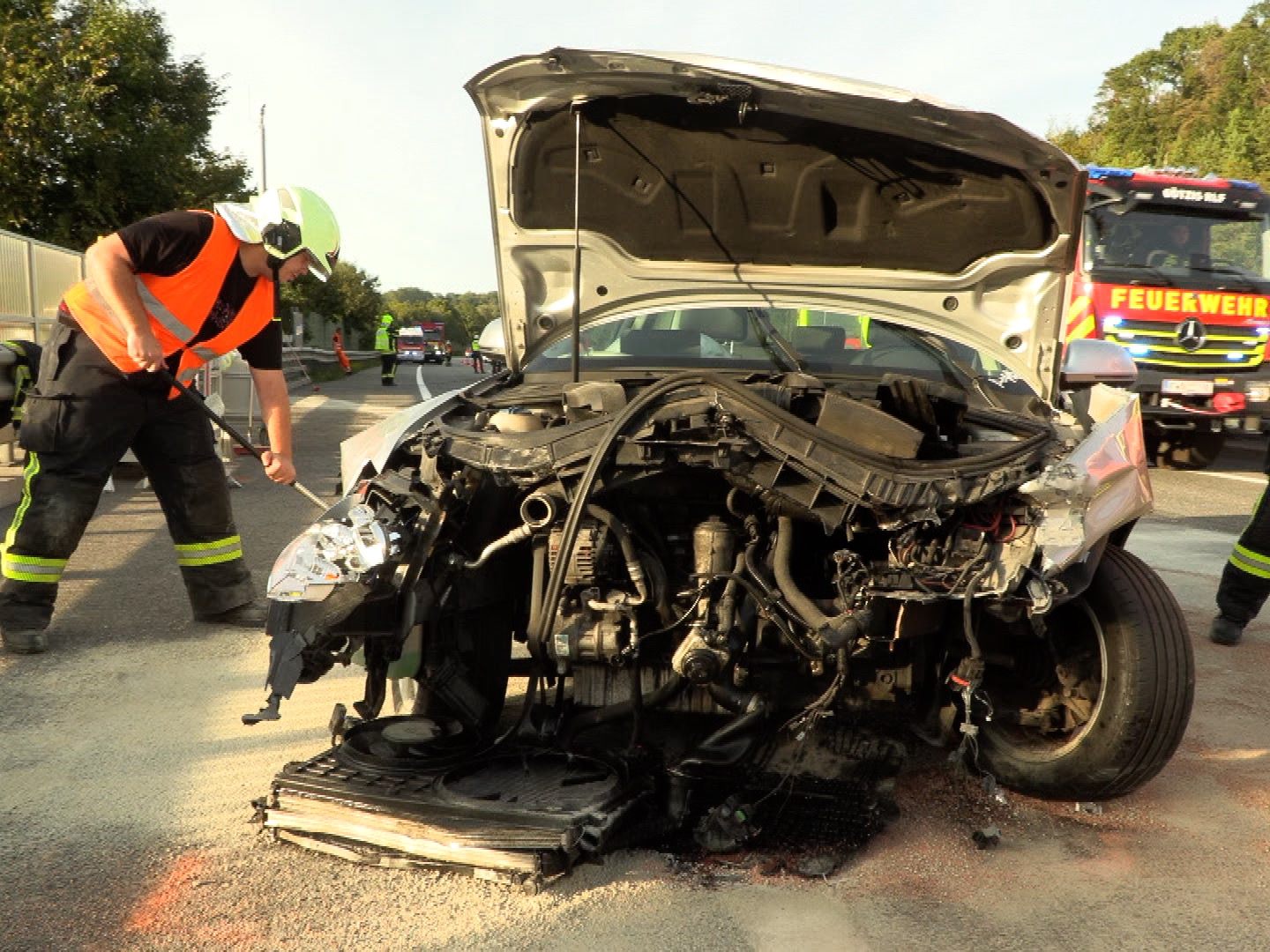 Unfall auf der A14.