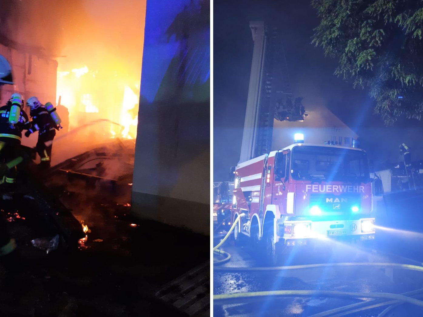 In Wiener Neustadt kam es in der Nacht auf Mittwoch zu einem Großbrand.