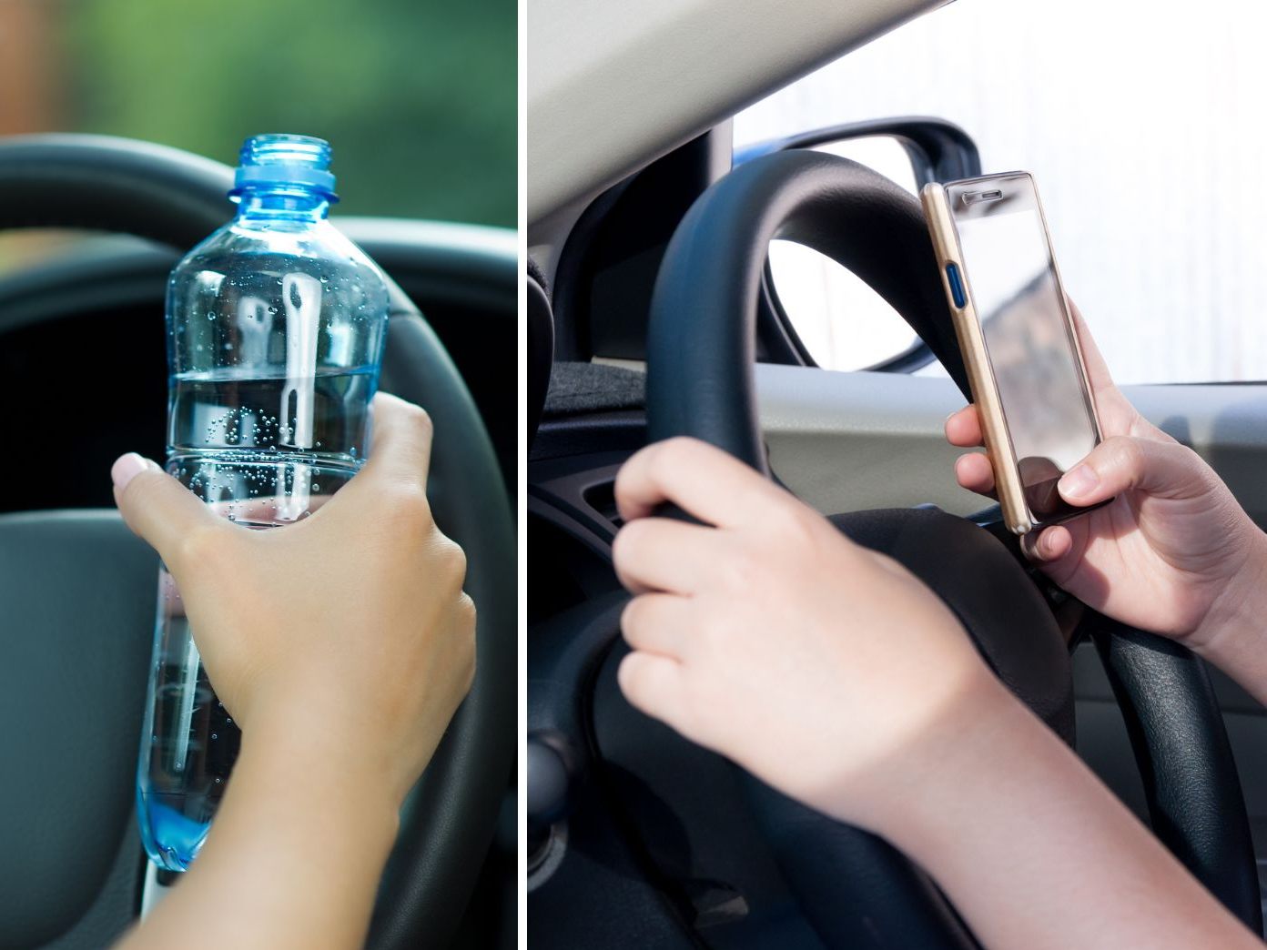 Ablenkungen wie Trinken oder SMS-Tippen während dem Autofahren zählen zu den häufigsten Unfallursachen.