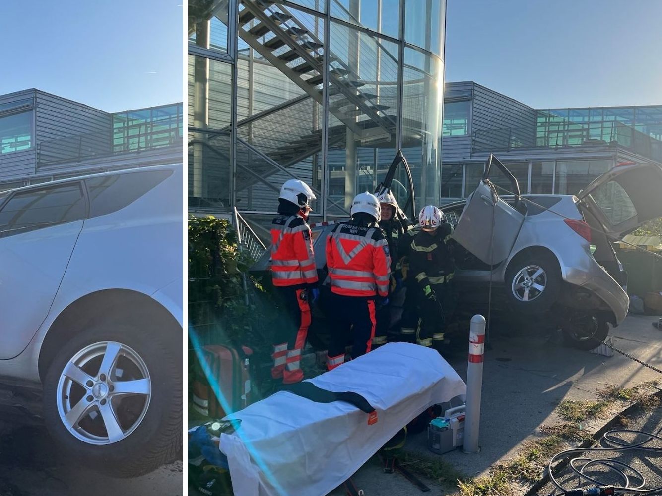 Ein 93-Jähriger drohte nach einem Unfall mit seinem Auto in einen Abgrund zu stürzen. Ein 93-Jähriger drohte nach einem Unfall mit seinem Auto in einen Abgrund zu stürzen.