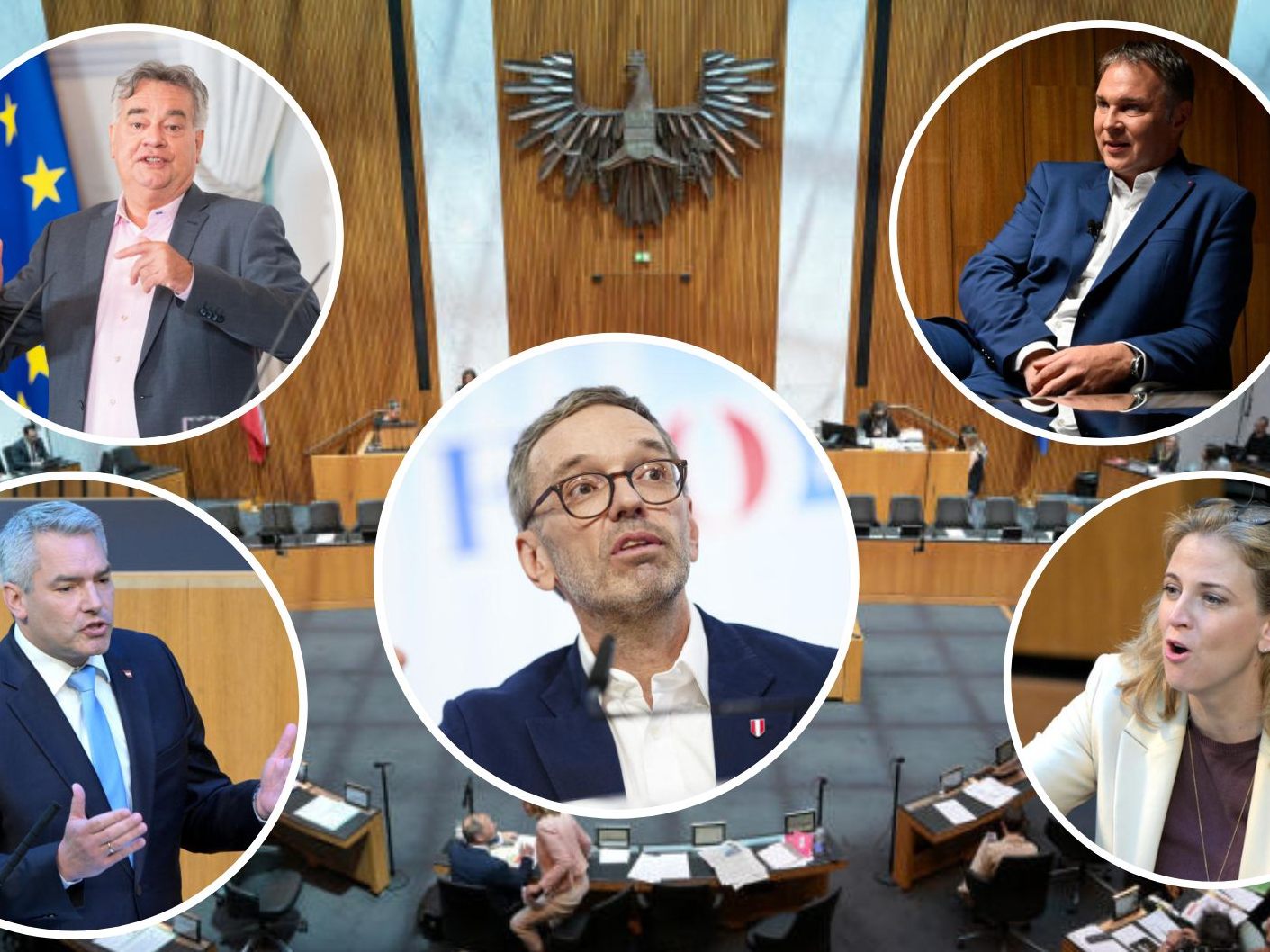 Im österreichischen Nationalrat gibt es mit fünf Fraktionen im EU-Vergleichsweise wenig Parteienvielfalt. Im österreichischen Nationalrat gibt es mit fünf Fraktionen im EU-Vergleichsweise wenig Parteienvielfalt.