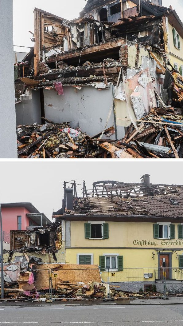 Was passiert nach dem Brand mit dem ehemaligen Gasthaus von Siegi Dinhof?