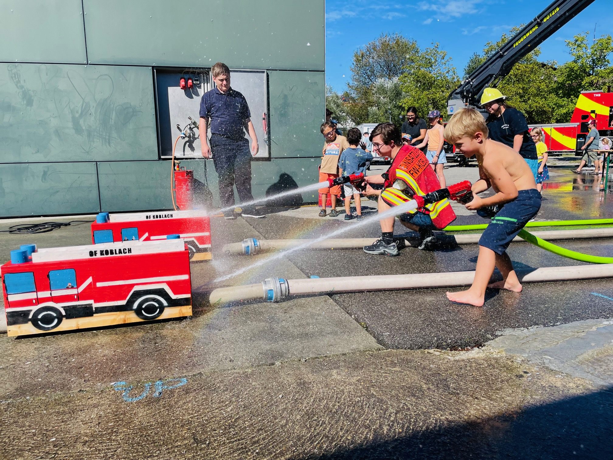 Spiel und Spaß für die Kinder bei der Feuerwehr Koblach.