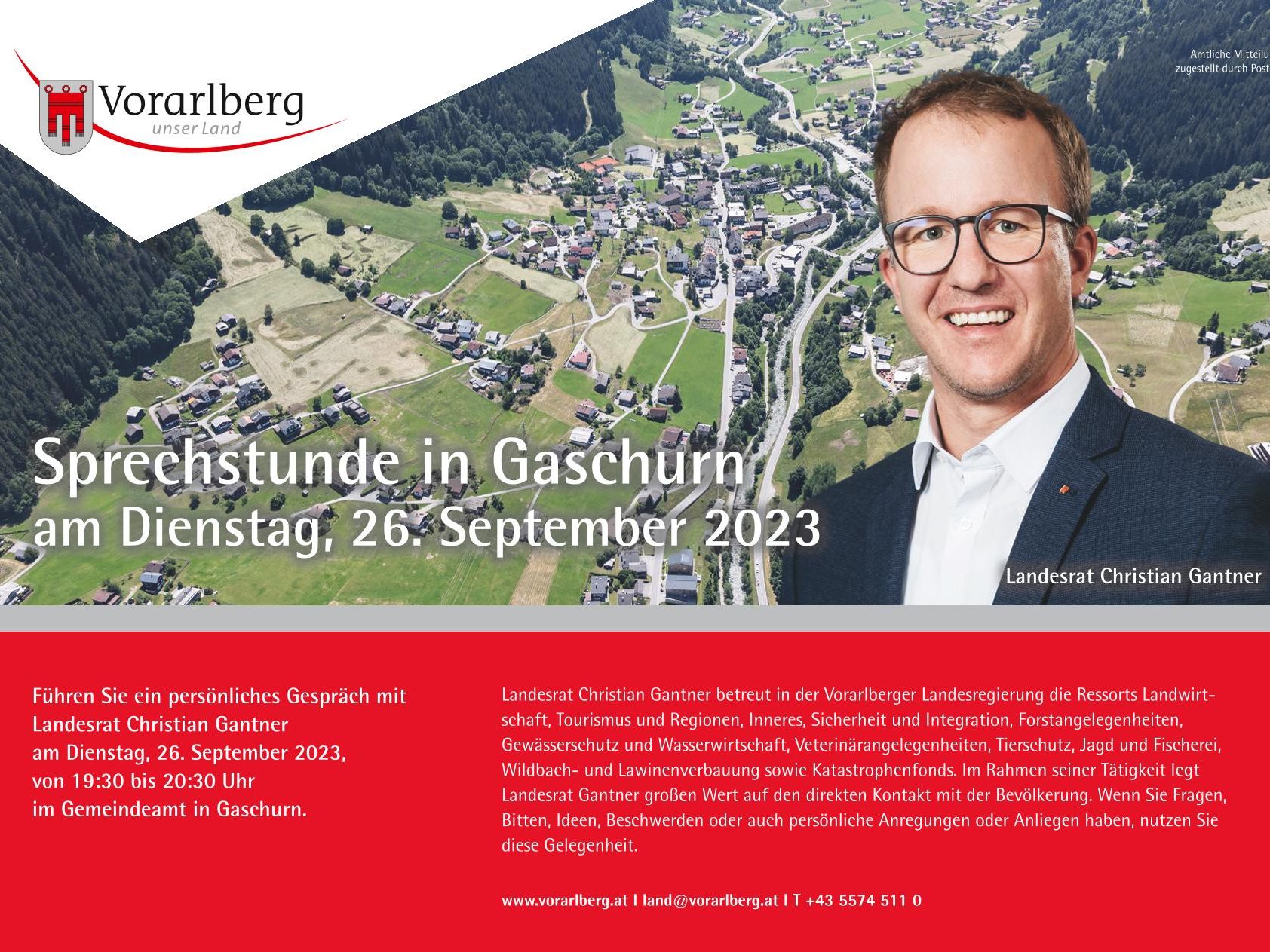 Sprechstunde mit Landesrat Christian Gantner Sprechstunde mit Landesrat Christian Gantner