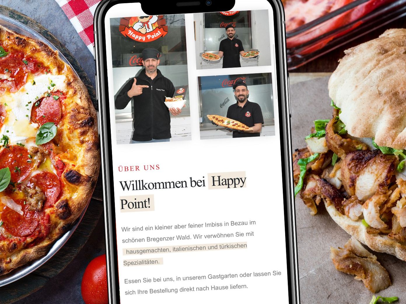 Das Happy Point bietet eine große Auswahl an leckeren, frisch zubereiteten italienischen und türkischen Gerichten. Das Happy Point bietet eine große Auswahl an leckeren, frisch zubereiteten italienischen und türkischen Gerichten.