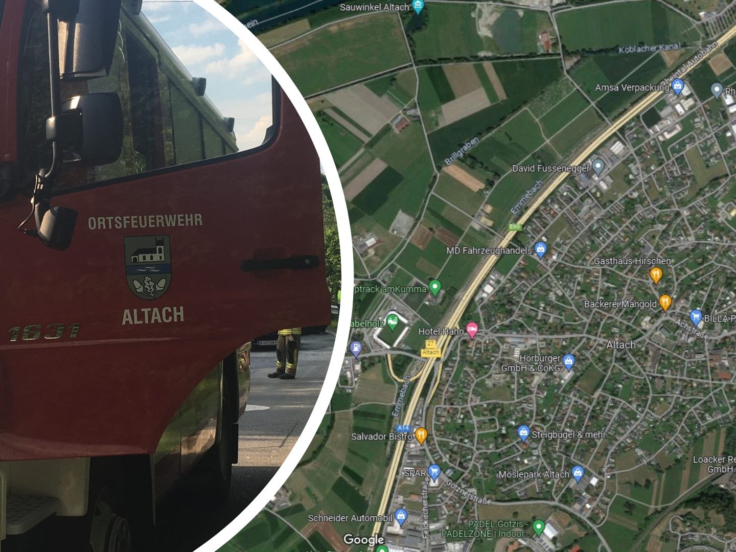 Die Feuerwehr Altach war mit vier Fahrzeugen und 30 Einsatzkräften vor Ort. (Symbolbild) Die Feuerwehr Altach war mit vier Fahrzeugen und 30 Einsatzkräften vor Ort. (Symbolbild)