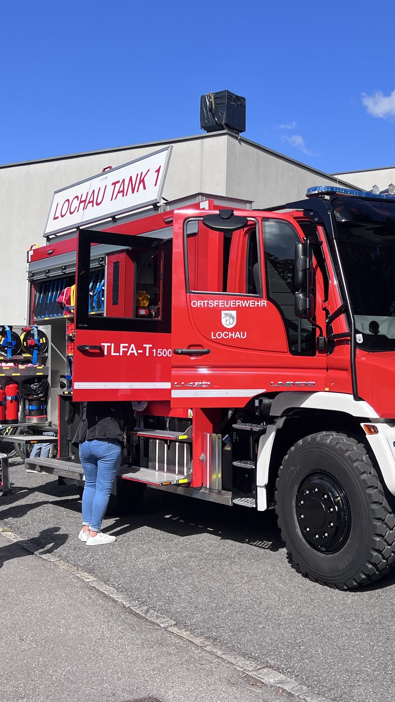 Das nagelneue Tanklöschfahrzeug der Feuerwehr Lochau.