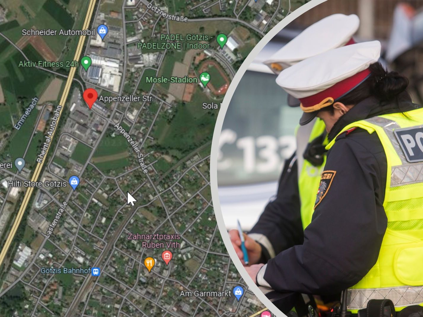 Schwerer Verkehrsunfall in Götzis am Mittwochmorgen. Schwerer Verkehrsunfall in Götzis am Mittwochmorgen.