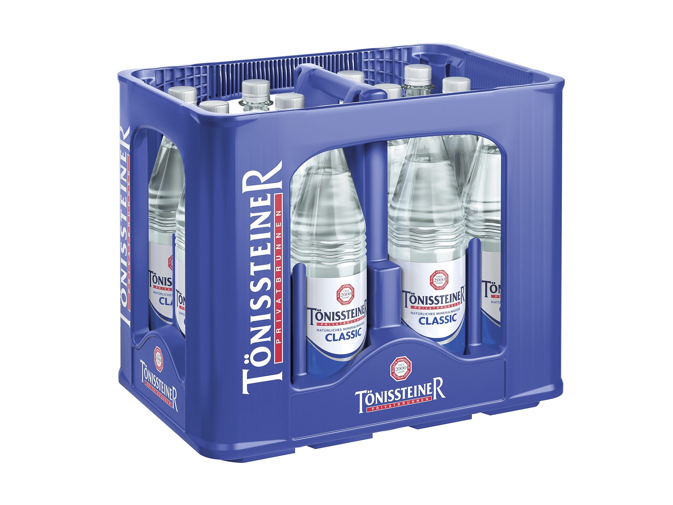 Das passgenaue Design der rPET-Mehrwegflasche ermöglicht die Nutzung der etablierten 12er-Kästen von TÖNISSTEINER Das passgenaue Design der rPET-Mehrwegflasche ermöglicht die Nutzung der etablierten 12er-Kästen von TÖNISSTEINER