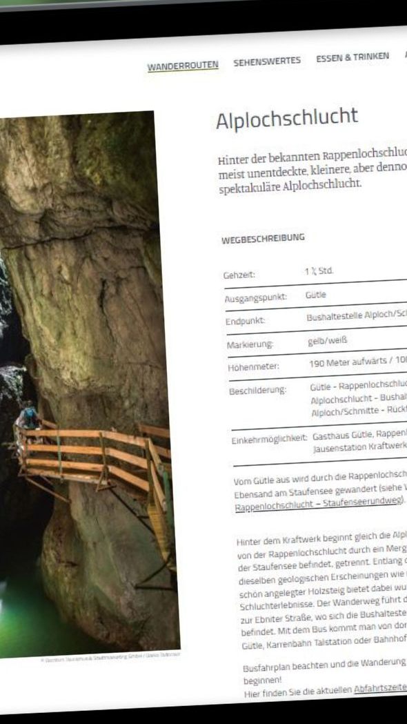 Die Schlucht ist nicht nur ein Abenteuer, sondern auch eine Oase der Ruhe und Erholung.
